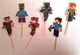 Топпери фігурні для капкейків Майнкрафт 6 шт, фото 2