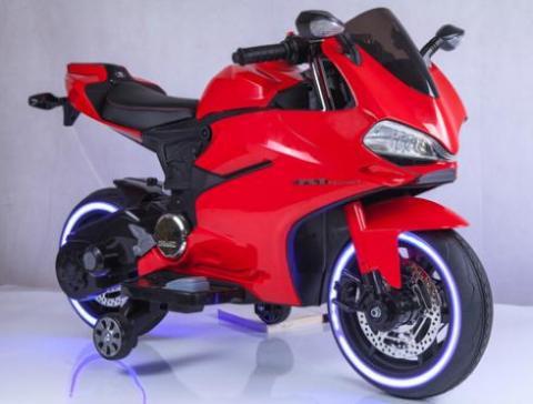 Дитячий електромобіль Мотоцикл M 4104 EL-3, EVA колеса, LED-підсвітка, червоний