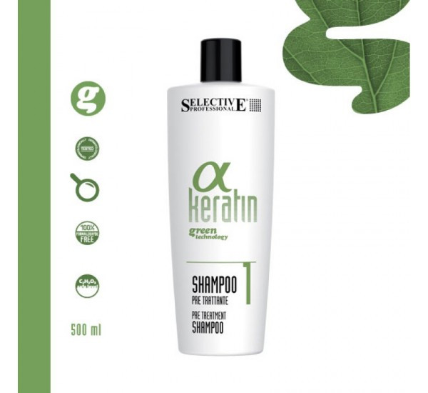 Шампунь глибокого очищення Крок 1 Selective Professional Alpha Keratin Shampoo Mantenimento 500 мл
