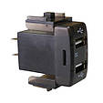 Автомобільний зарядний 2хUSB (12-24В, 4.2А) + ВОЛЬТМЕТР / Врізна розетка - адаптер живлення USB, фото 4