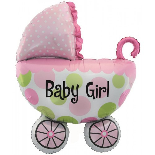 Фольгований куля Коляска для дівчинки BABY GIRL
