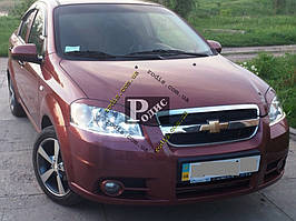 Вії на фари Chevrolet Aveo T250 (ZAZ Vida) "Orticar" (склопластик)