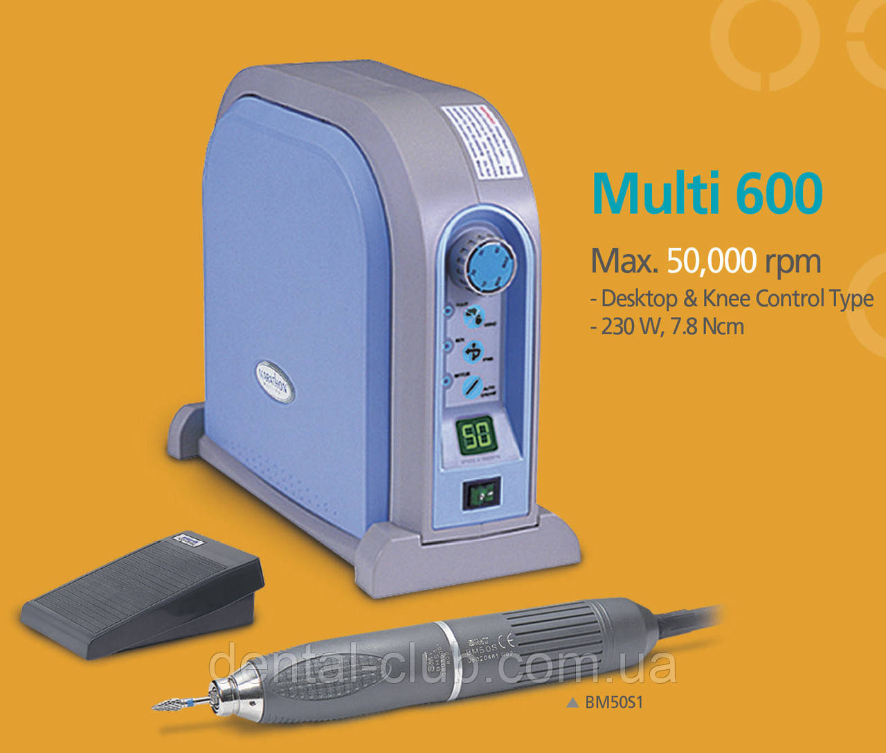 Бормашина зуботехнічна Multi 600 з бесщеточным мікромотором BM50S1 на 50000 об/хв