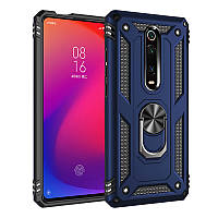 Протиударний чохол із кільцем підставкою для Xiaomi Mi 9T pro синій матовий