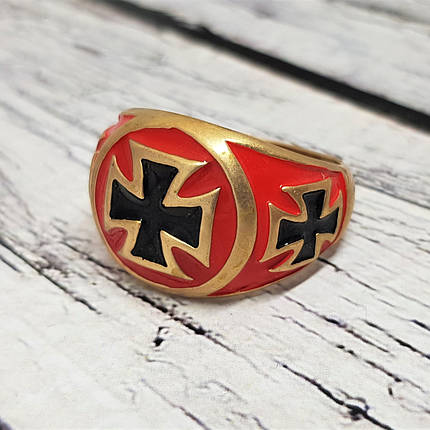 Кільце перстен Хрест Тамплієрів, фото 1