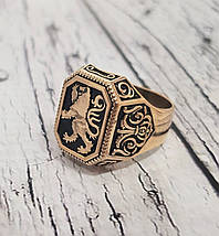 Кільце перстень печатка Герольдичний лев, фото 2