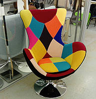 Кресло мягкое Halmar BUTTERFLY ткань/хром 76x75x95 см Пэчворк
