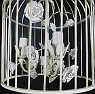 Люстра-клітина з квітами в стилі шеббі-шик 3 лампочки, d35х40, фото 6