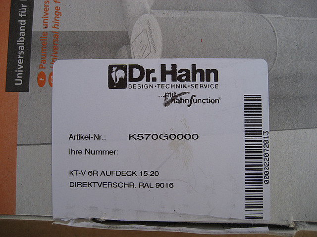 Дверная петля Dr. Hahn KT-EV белая (наплав 15-20 мм) - фото 4 - id-p121209179