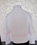 Біле в'язане болеро для дівчаток 128,140,152,164 зросту, фото 3