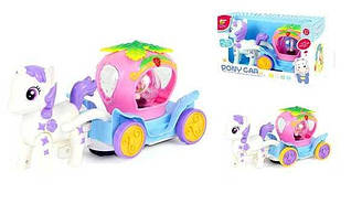 Музичний Поні з каретою NO-7705 ігровий дитячий набір