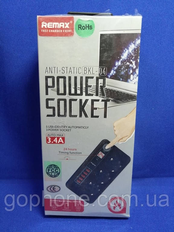 Подовжувач Remax BKL-04EU 3 Socket / 5 USB / Кабель 200см