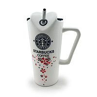 Чашка с кришкой и трубочкой Starbucks 350мл (мп-624)