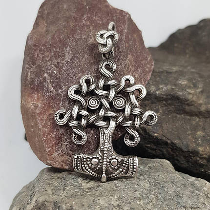 Молот Тора з Іггдрасилем, кулон, підвіс, оберіг, фото 1