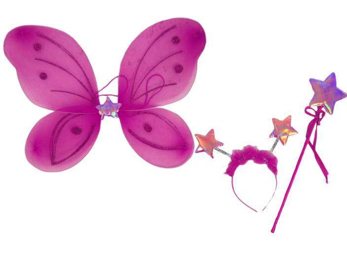 Карнавальний костюм набір метелика — крила 50х36 см малиновий