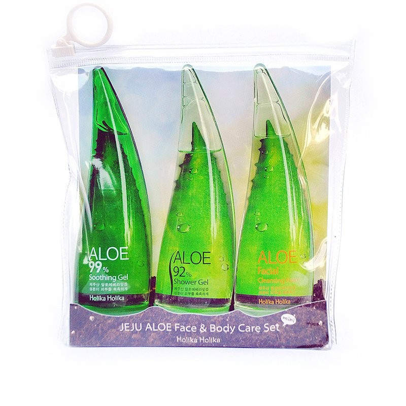 Набір засобів з алое вера для догляду за обличчям і тілом Holika Holika Jeju Aloe Face & Body Care 165 мл (361440)