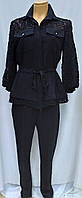 Костюм брючный женский черный, пиджак с брюками, Турция