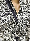 Костюм жіночий брючний, чорні штани, чорно-білий жакет, Туреччина, фото 6