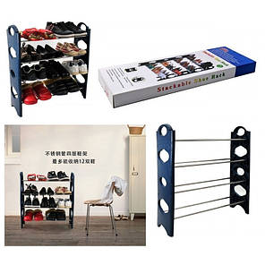 Полиця для взуття органайзер Amazing Stackable Shoe Rack, 4 полиці на 12 пар 151128, фото 3