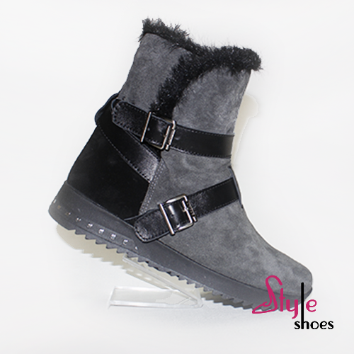 ЧЕРЕВИКИ ЖІНОЧІ ШКІРЯНІ З ХУТРЯНОЮ ОБРОБКОЮ, фото 1