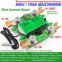 0-300 В, 0-100 А Вольтметр, Амперметр, Ватметр, Вимірювач ємності акумуляторів