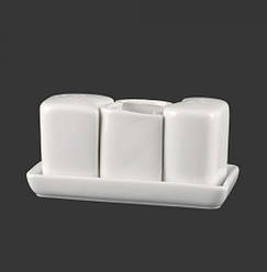 Набір для спецій Extra White (сіль/перець/зубочистки) арт.W268