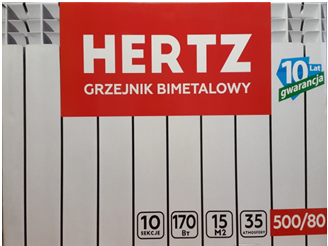 Радиатор биметаллический HERTZ 500/80 для центрального отопления (35 бар) 10 секций (Польша) - фото 3 - id-p1059037065
