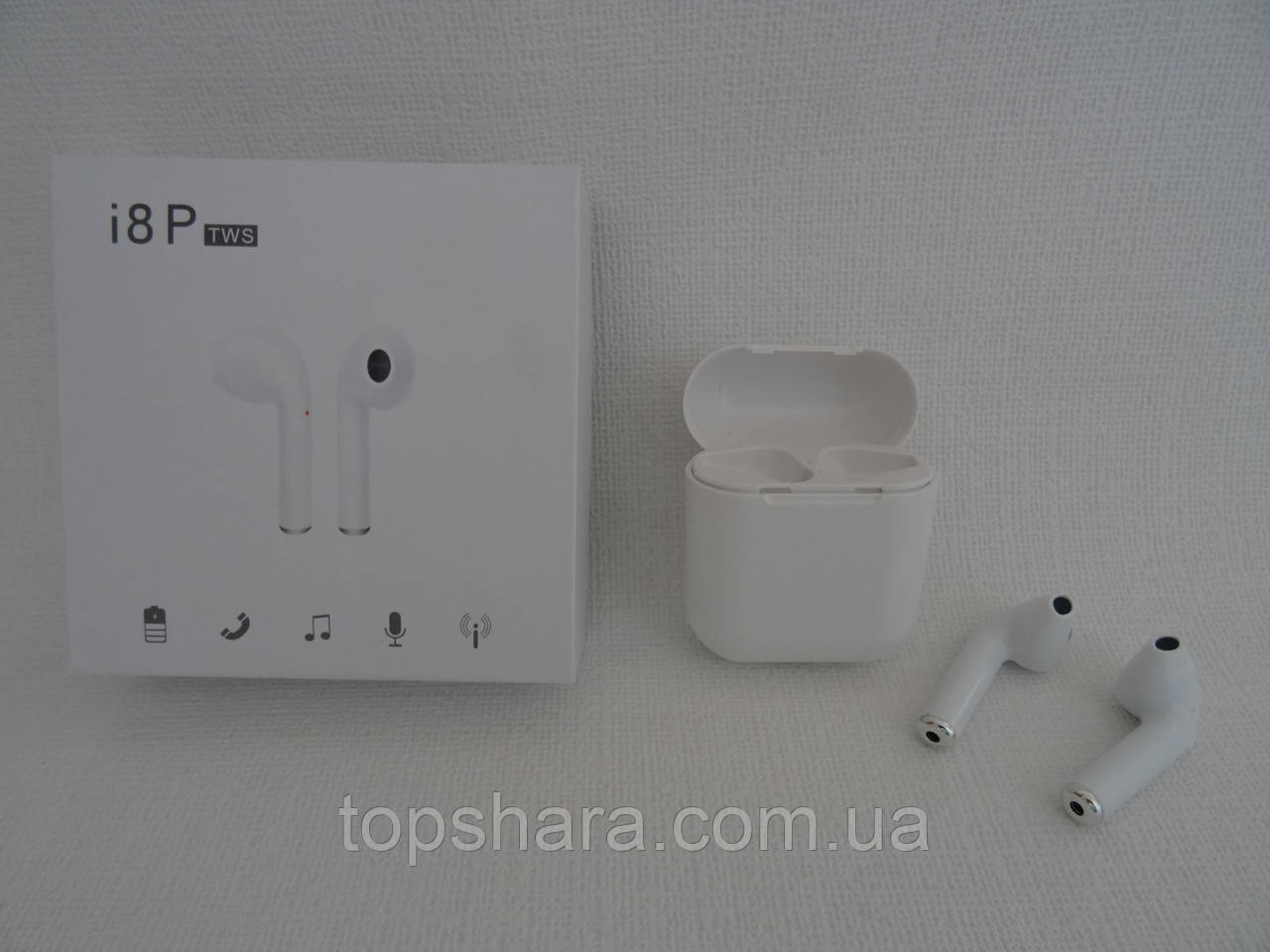 Бездротові навушники в кейсі Power Bank Bluetooth гарнітура i8P TWS білі