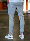 Теплі чоловічі спортивні штани Nike (Найк) світло-сірі (Зима) з начосом на манжетах джогери, фото 2