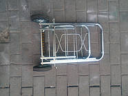 Візок "кравчучка" оцинкований № 2 (труба квадрат) з обмежувачем коліс, фото 4