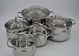 Набір посуду Benson BN-203 з нержавіючої сталі 10 предметів, фото 2