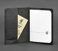 Обкладинка для паспорта зі шкіри 1.3 (чорна) шкіра Krast, фото 5