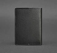 Обкладинка для паспорта зі шкіри 1.3 (чорна) шкіра Krast, фото 2