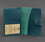 Обкладинка для паспорта зі шкіри з віконцем 5.0 (зелена), фото 3