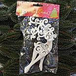 Новорічна прикраса «Олені білі» 17 см 2 шт., фото 2