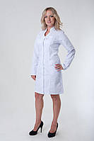 Медицинский белый женский халат для врачей из коттона 40-60