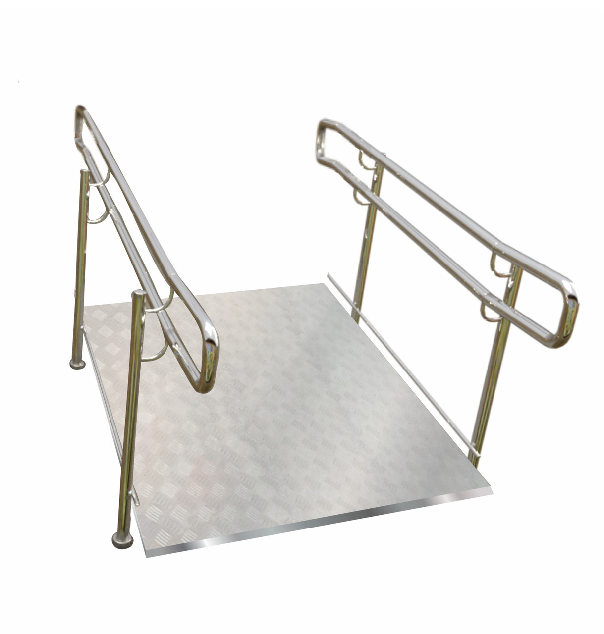 Пандус стаціонарний НСК 100смх100смх0.3см з двома поручнями, фото 1