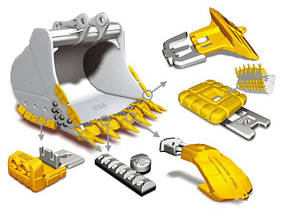 Зуби та коронки ковшів екскаваторів та навантажувачів