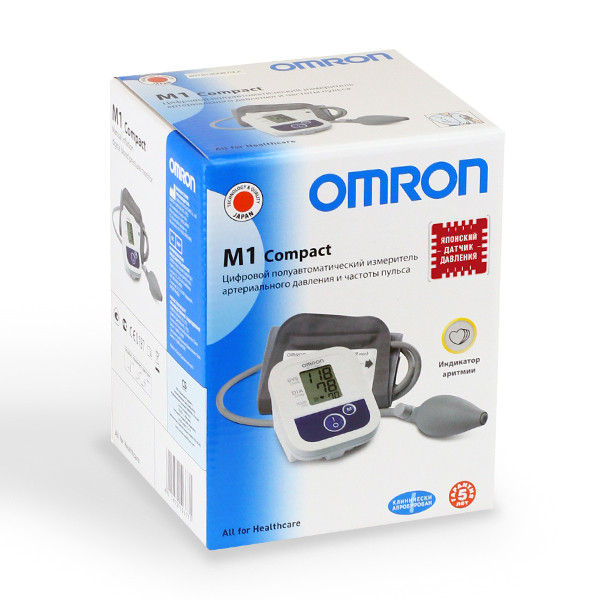 Тонометр Omron M1 Compact (HEM-4022-E) напівавтоматичний на плече гарантія 5 років
