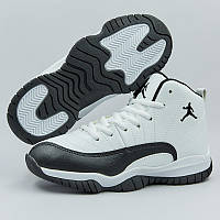 Кроссовки баскетбольные детские Jordan размер 31-35 WHITE/BLACK белый-черный