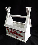 Декоративний дерев'яний ящик "Різдячий будиночок", 45х35х20 см, 195 грн., фото 4