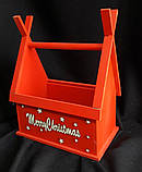 Декоративний дерев'яний ящик "Різдячий будиночок", 45х35х20 см, 195 грн., фото 7