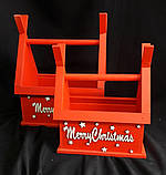 Декоративний дерев'яний ящик "Різдячий будиночок", 45х35х20 см, 195 грн., фото 9