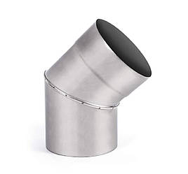 Коліно 45° одностінне з нержавіючої сталі