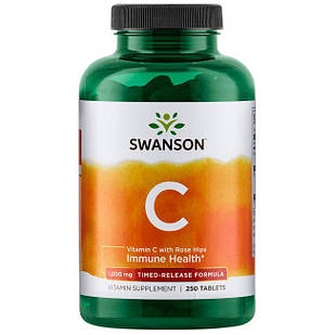Swanson Premium вітамін C із шипшиною формула сповільненого вивільнення 1000 мг, 250 табл