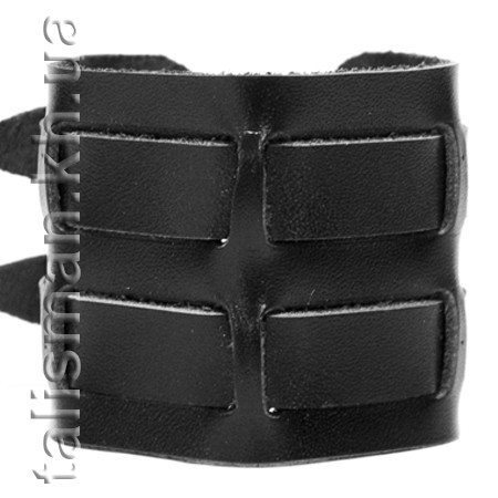 Браслет шкіряний ВКВ-034 два ремінця "кошик"