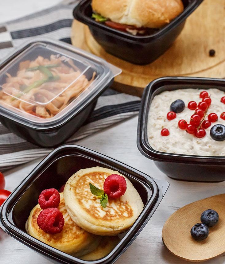 Контейнер чорний РЕТ без кришки, 126х126х38 мм, 250 мл, фото 1