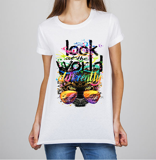 Жіноча футболка з принтом Леопард "Look at the world differently" Push IT