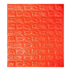 Самоклеючі шпалери Декоративна 3D панель ПВХ 1 шт, цегла помаранчева