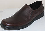 Чоловічі туфлі шкіряні коричневі від виробника модель АМТ121ко, фото 2